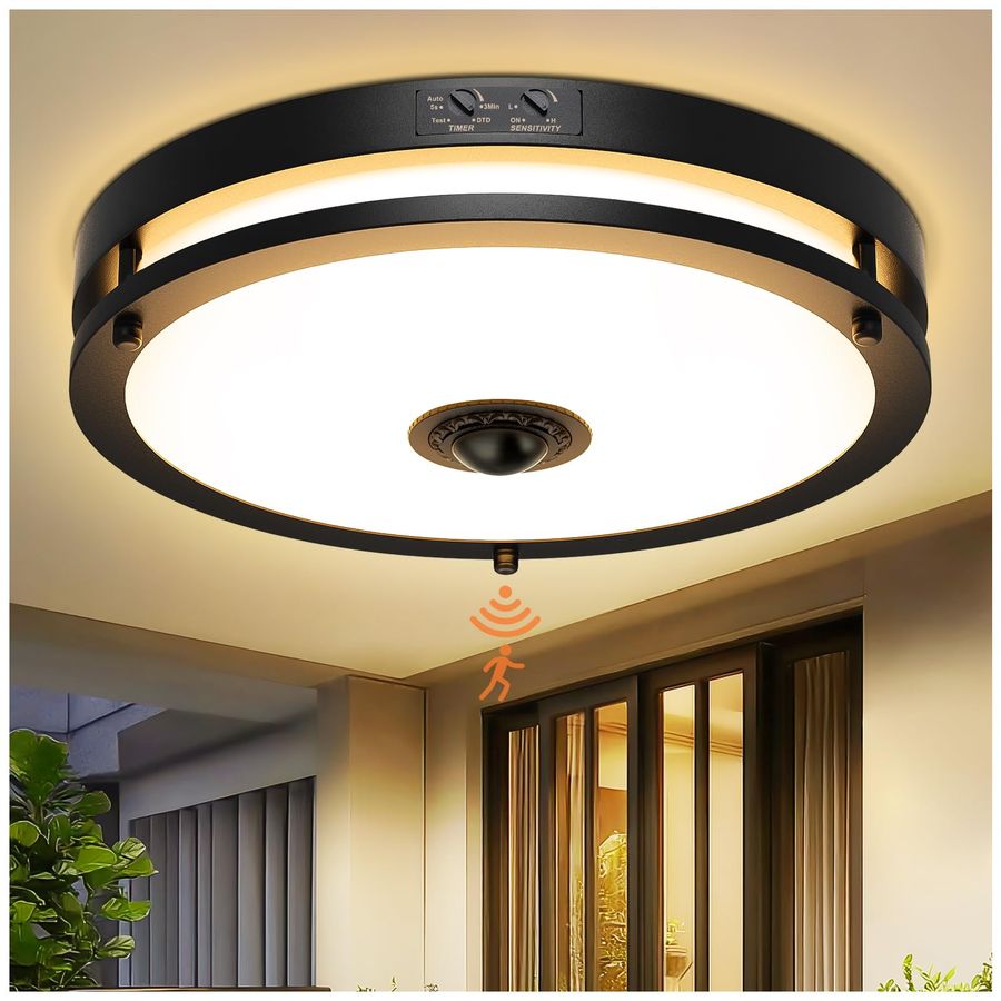 Outdoor Lighting With Motion Sensor - LED Motion Sensor Outdoor Ceiling Light,