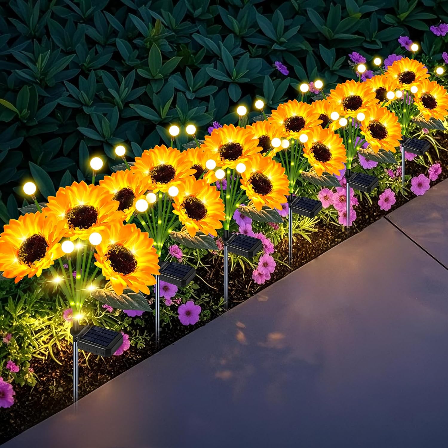 Landscape Spike Light - Solar Sunflower Lights with Luminous Pole