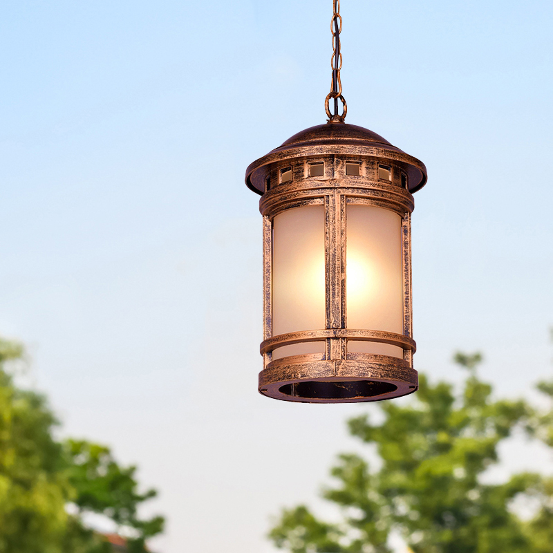 Outdoor Lighting Bronze - European creative outdoor chandelier bronze waterproof