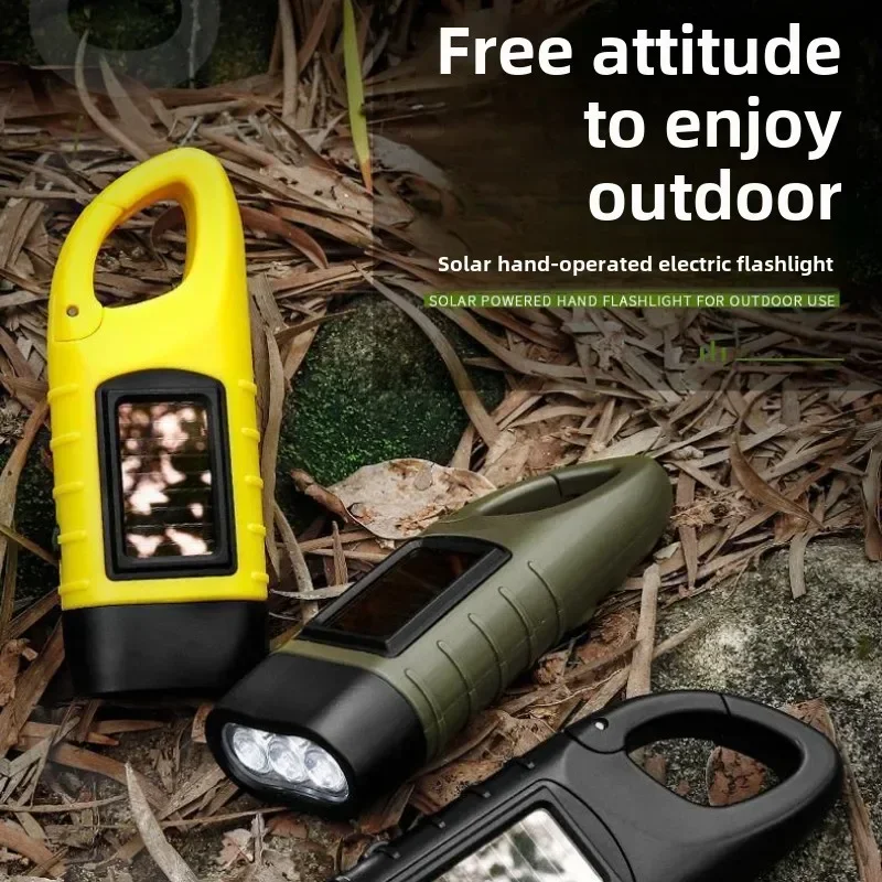 Outdoor Lighting Bollards - Portable Lightweight Solar Hand Crank Flashlight