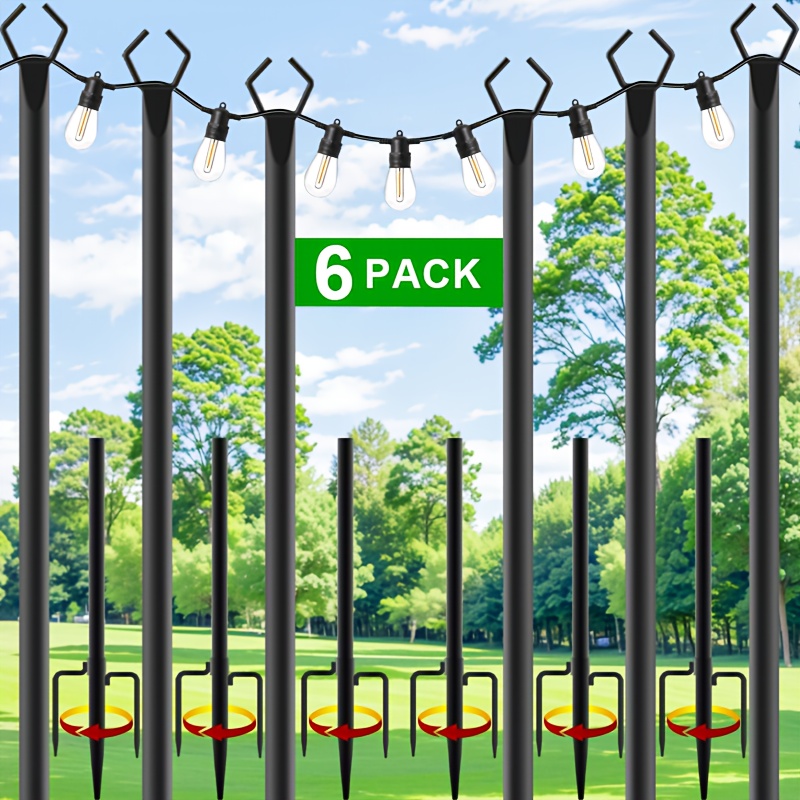 Outdoor Lighting Pole - 6pcs Metal Light Poles, 8.9ft Metal