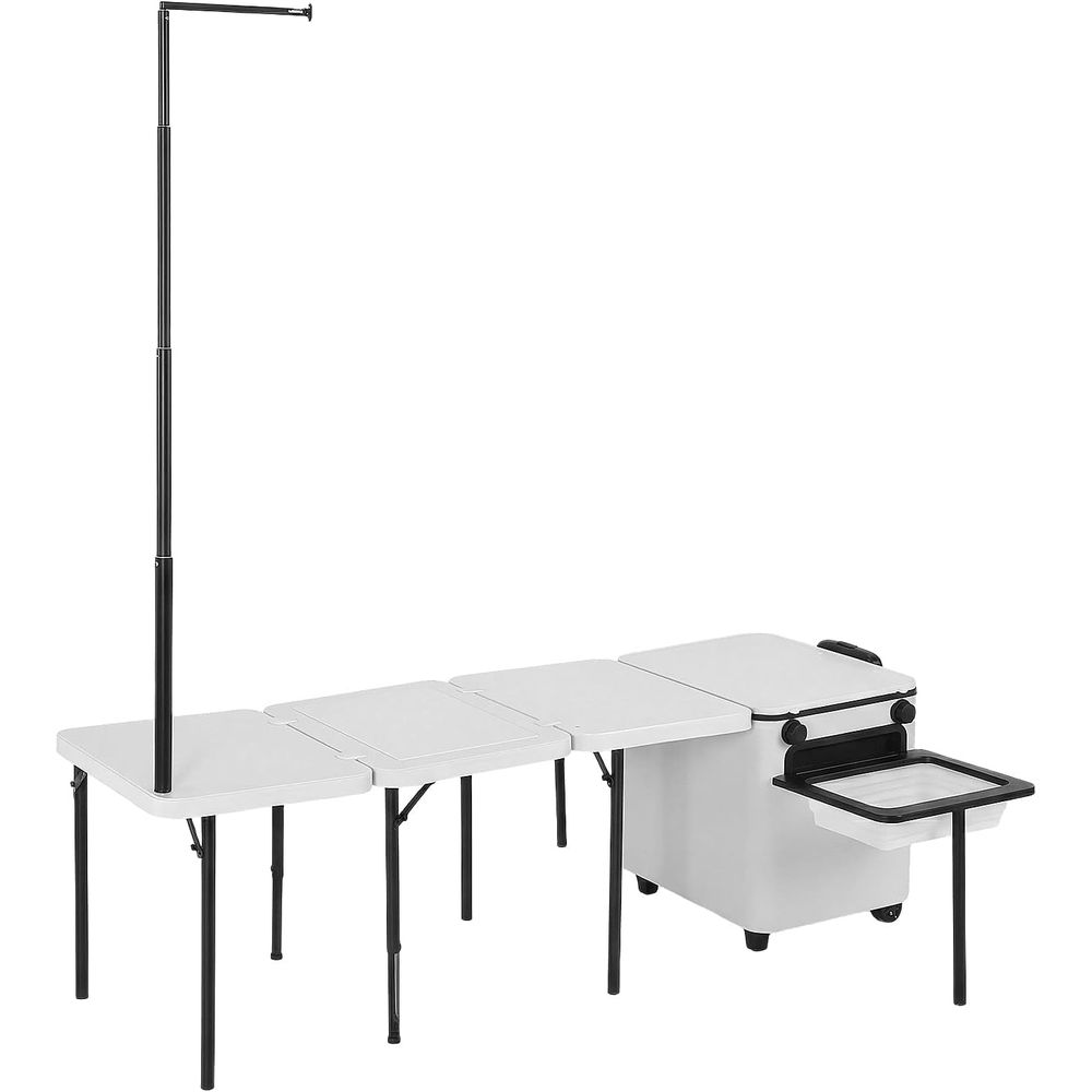 Outdoor Lighting Pole - Portable Outdoor Kitchen Station with Wheels