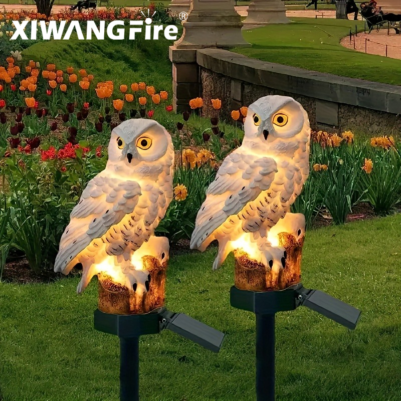 Outdoor Lighting Patio - Solar Owl Statue Garden Light LED