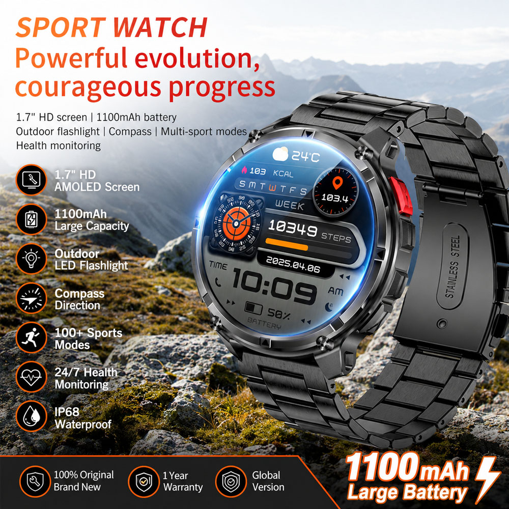 Outdoor Lighting Ip Rating - New 1100mAh Battery Men Smart Watch