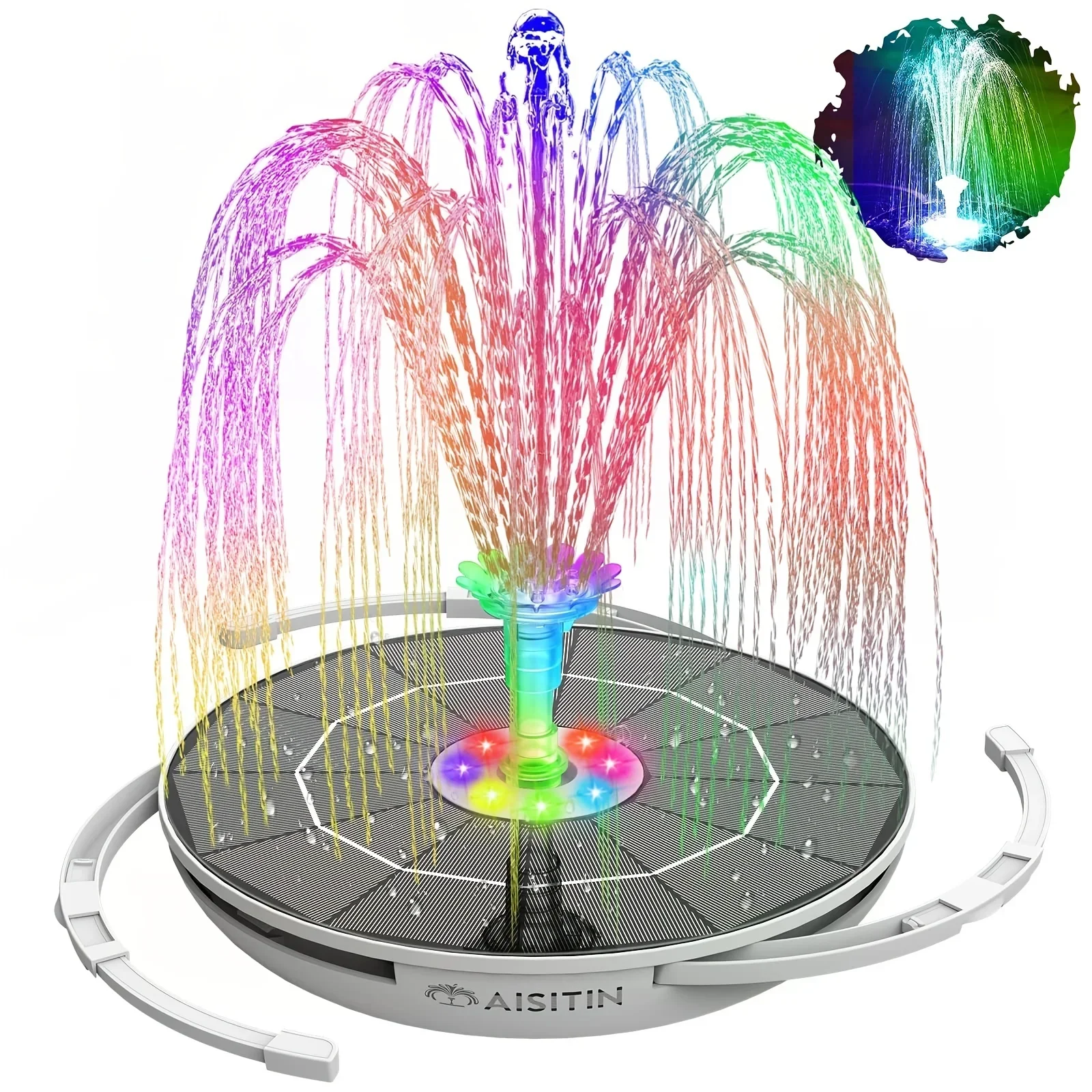 Outdoor Lighting Gazebo - 6.5W LED Solar Fountain Pump with