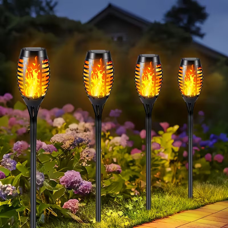 Fire Torch Solar - 12LED Flickering Flame Solar Torch Lights