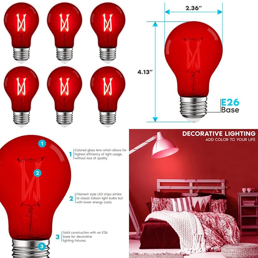 A19 Edison LED Light Bulbs, 4. - Outdoor Lighting And Decor incelemesi ve fiyatı