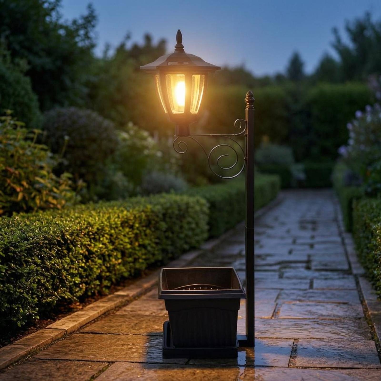 Solar Flower Pot Light Wrought - Outdoor Lighting And Decor incelemesi ve fiyatı