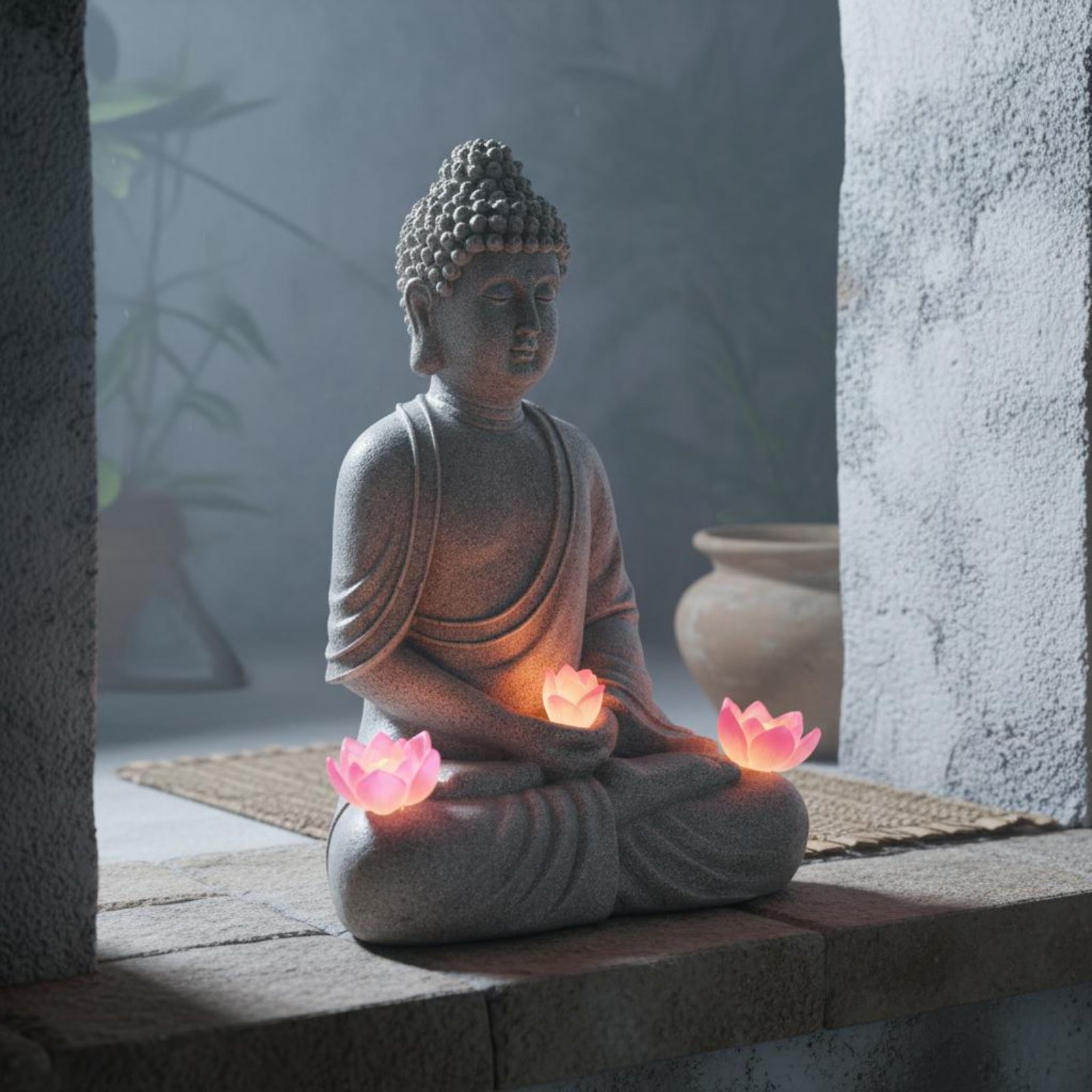 Solar Buddha Statue Outdoor Sa - Outdoor Lighting Patio incelemesi ve fiyatı