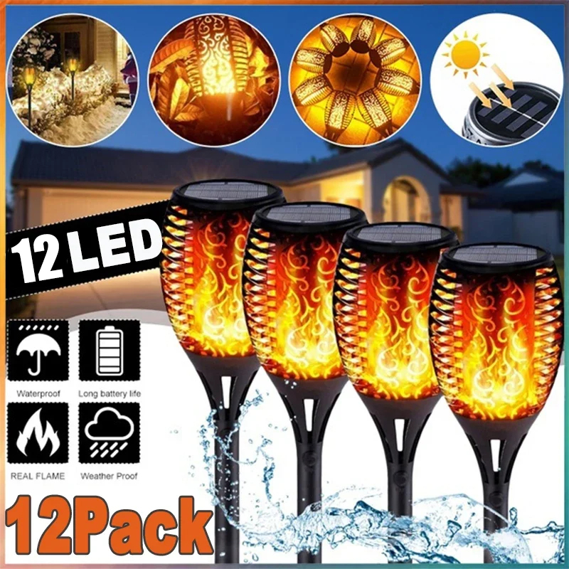 1-12PCS 12LED Solar Flame Torc - Fire Torch Solar incelemesi ve fiyatı