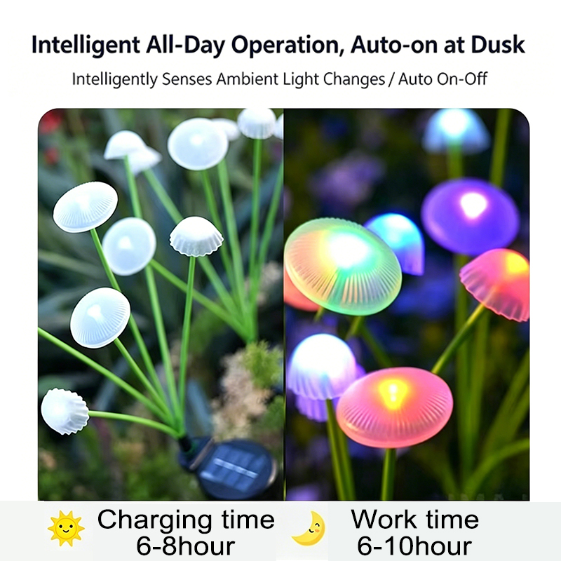 Solar Jellyfish Mushroom Light - Landscape Spike Light incelemesi ve fiyatı