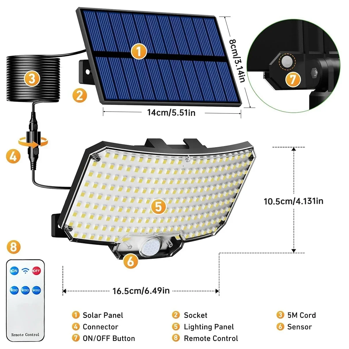 234LED Solar Outdoor Lights Mo - Outdoor Lighting With Motion Sensor incelemesi ve fiyatı