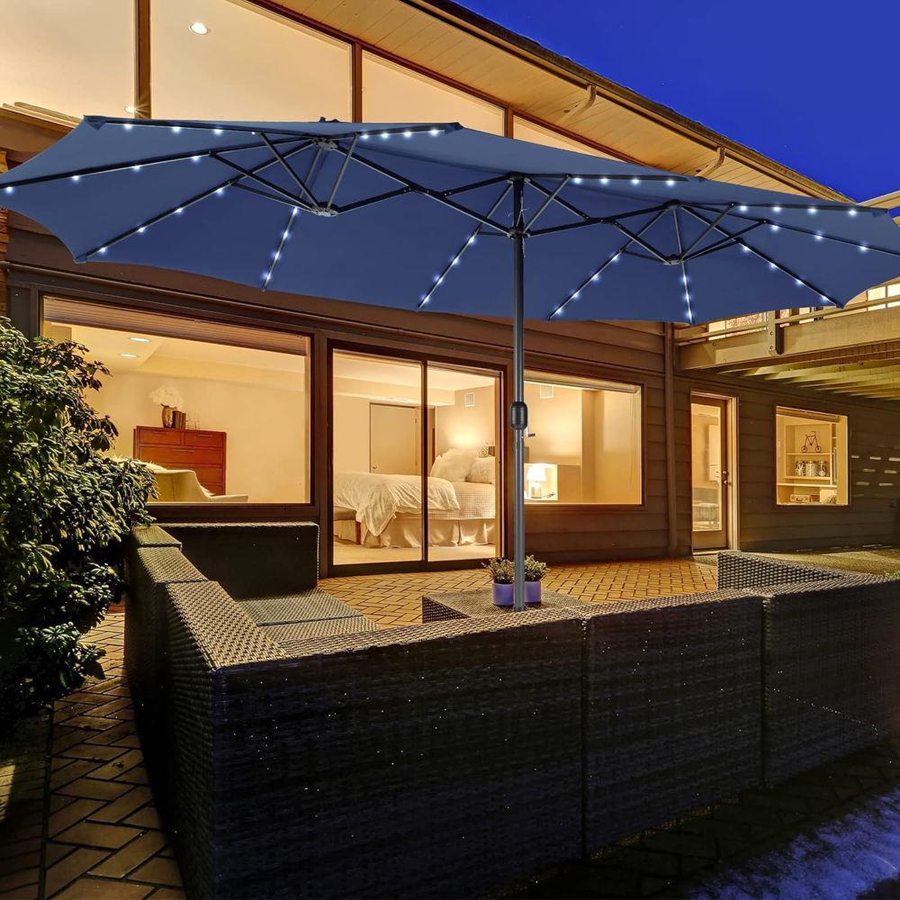 15 t r Patio Umbrella, Double- - Outdoor Lighting Patio incelemesi ve fiyatı