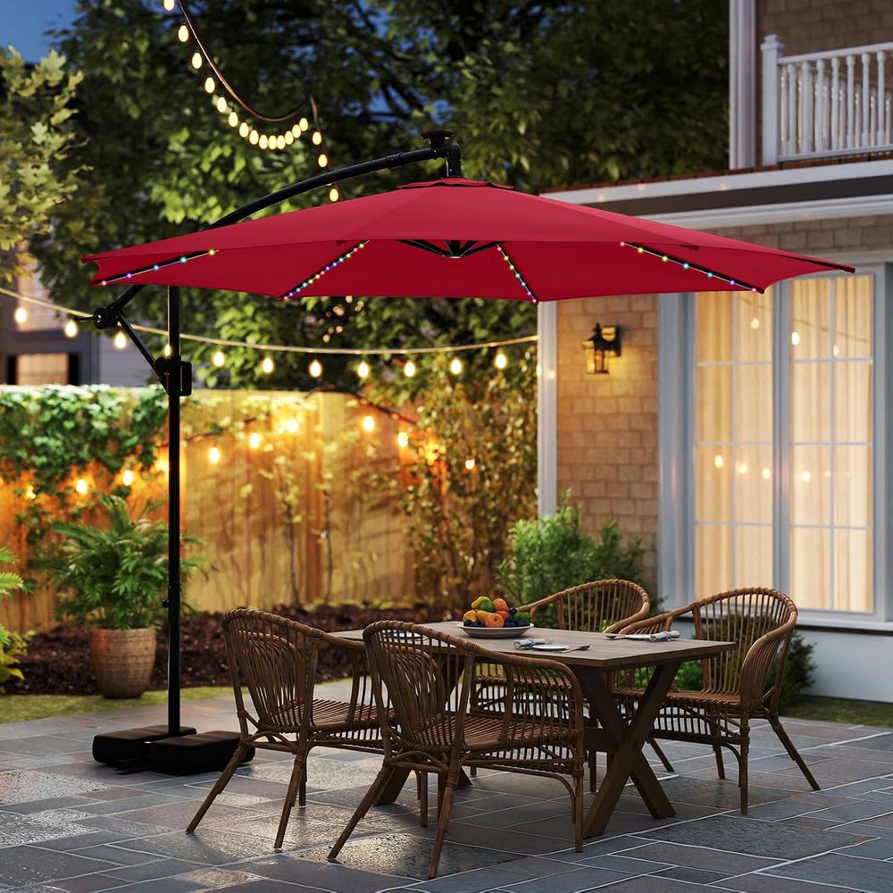 10 T r Patio Umbrella with Bas - Outdoor Lighting Patio incelemesi ve fiyatı