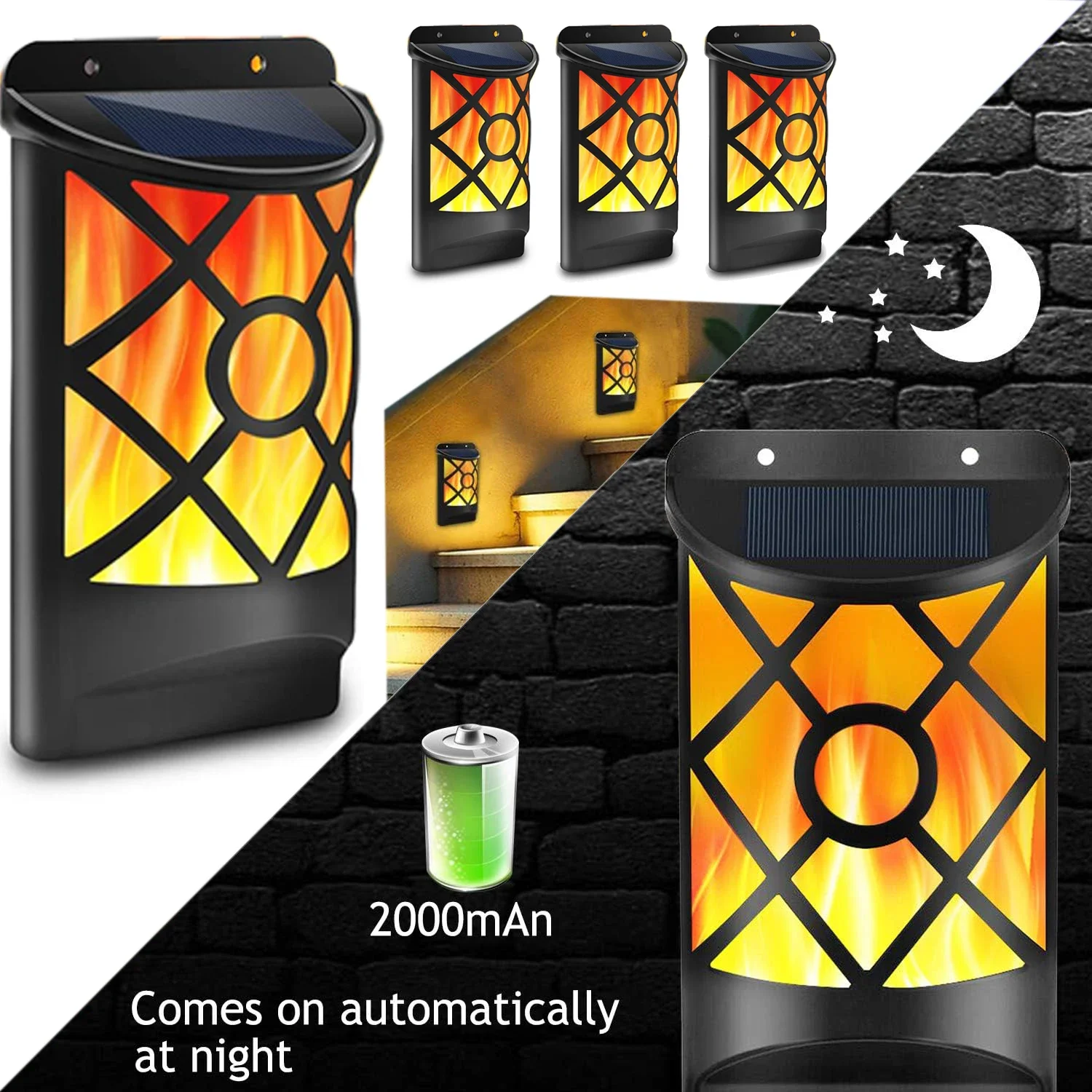 1/2/3/4Pcs 96LED Solar Flame L - Fire Torch Solar incelemesi ve fiyatı