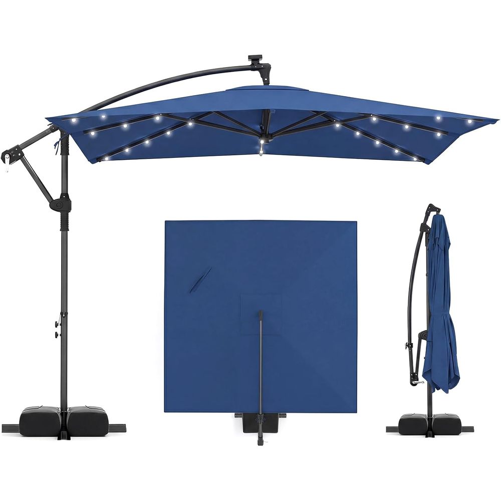 8x8 T r Patio Umbrella with Ba - Outdoor Lighting Patio incelemesi ve fiyatı