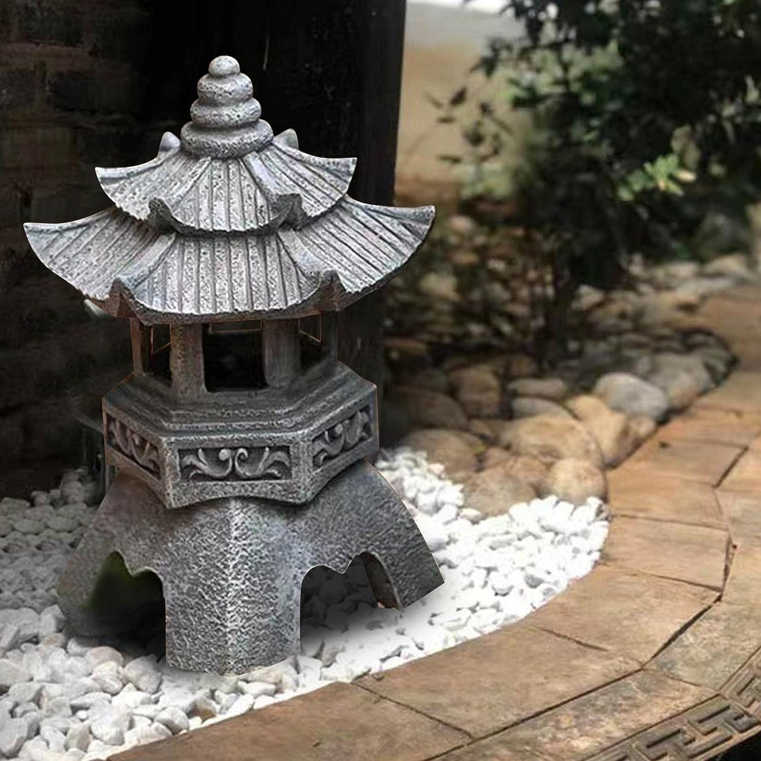 Garden Solar LED Pagoda Lanter - Outdoor Lighting Bronze incelemesi ve fiyatı