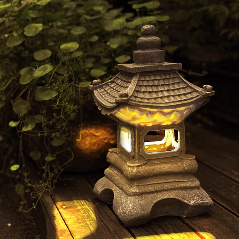Garden Solar LED Pagoda Lanter - Outdoor Lighting Bronze incelemesi ve fiyatı