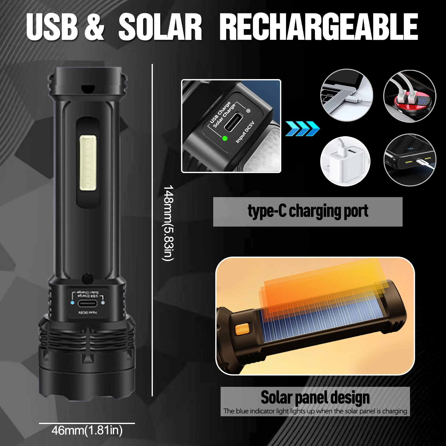 Solar-powered Flashlight Super - Fire Torch Solar incelemesi ve fiyatı