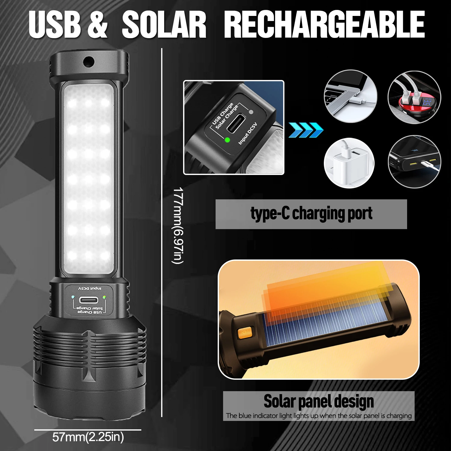 Solar-powered Flashlight Super - Fire Torch Solar incelemesi ve fiyatı