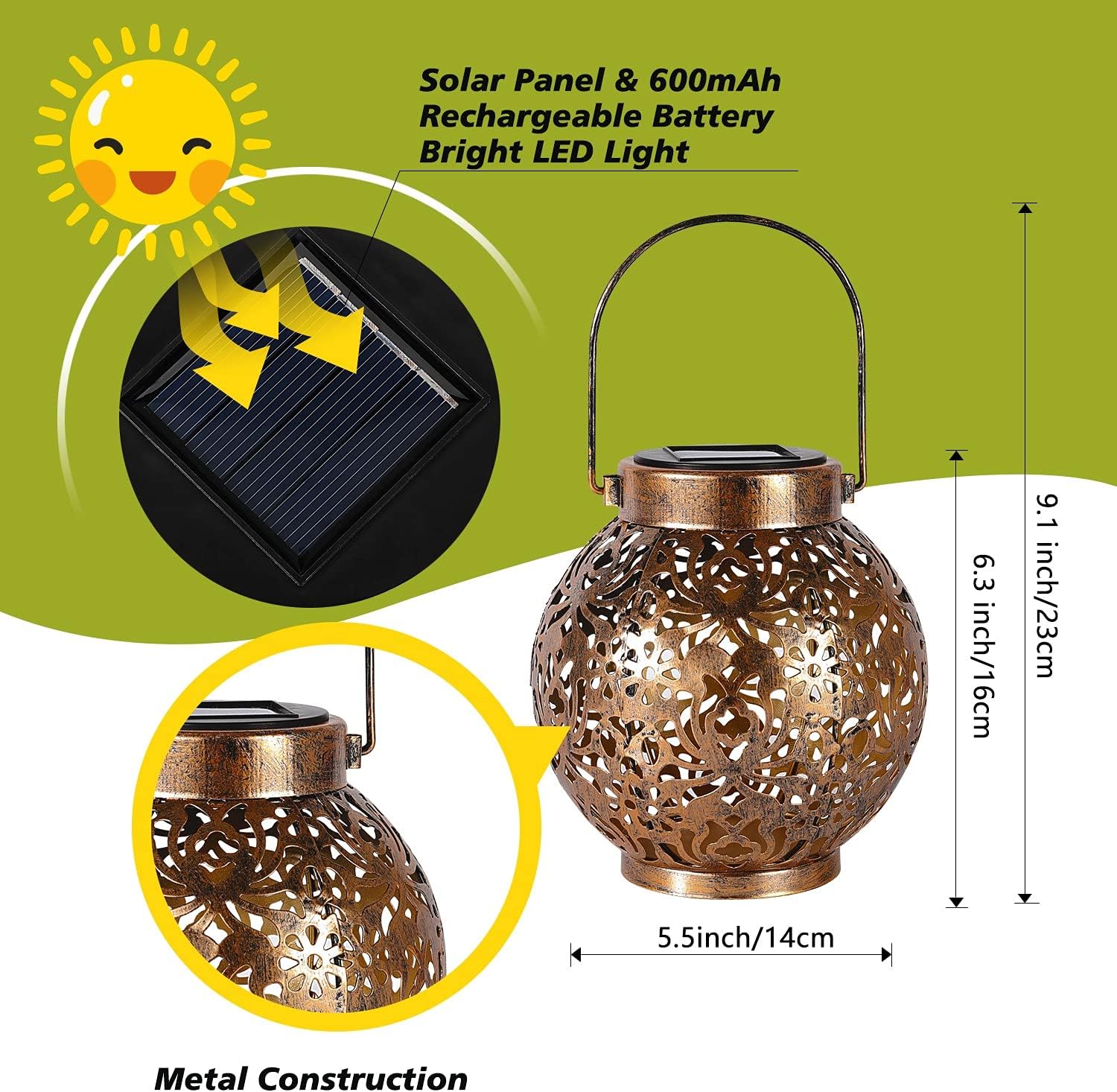 1-6PCS Moroccan Solar Lanterns - Outdoor Lighting Gazebo incelemesi ve fiyatı
