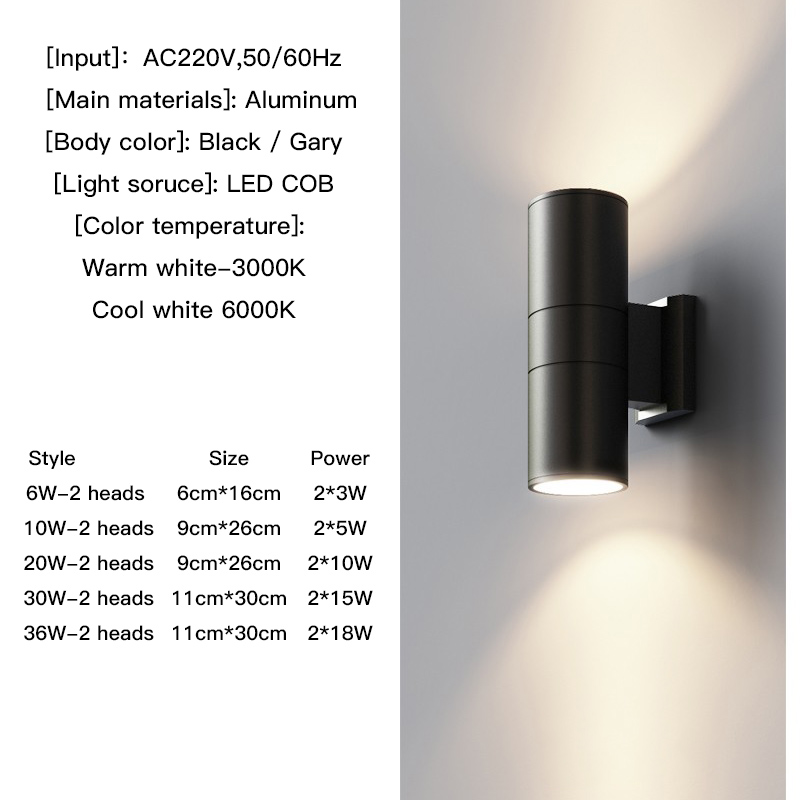 black gray up down outdoor wal - Outdoor Lighting Bronze incelemesi ve fiyatı