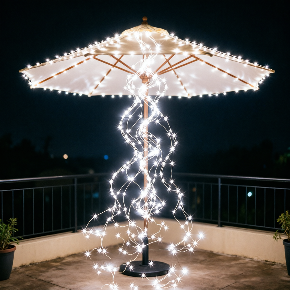 Solar Waterfall Light String 2 - Outdoor Lighting No Wiring incelemesi ve fiyatı