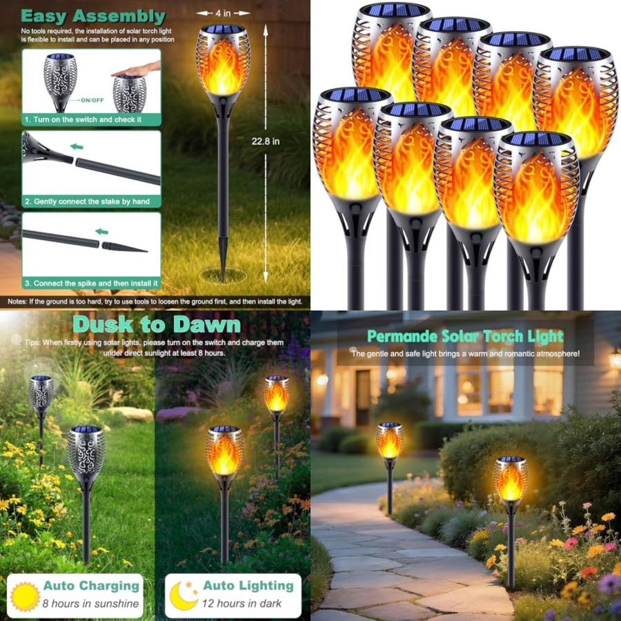 Solar Torch Lights with Flicke - Fire Torch Solar incelemesi ve fiyatı