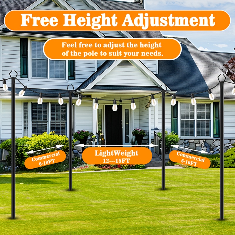 6pcs Metal Light Poles, 8.9ft  - Outdoor Lighting Pole incelemesi ve fiyatı