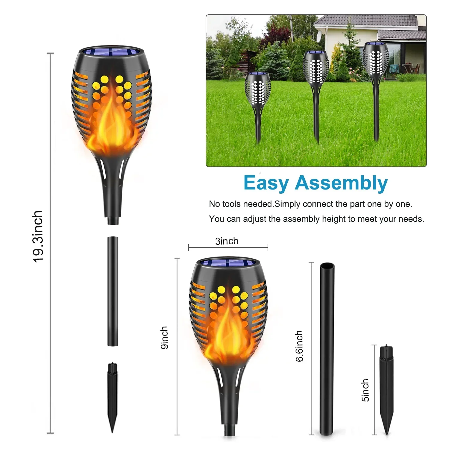 1-10Pack Solar Flame Light Out - Fire Torch Solar incelemesi ve fiyatı
