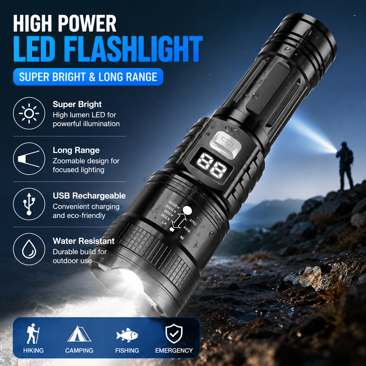 P50 High Brightness Flashlight - Outdoor Lighting Pole incelemesi ve fiyatı