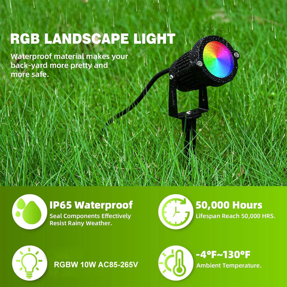 RGBW Landscape Lighting 10W wi - Outdoor Lighting Patio incelemesi ve fiyatı