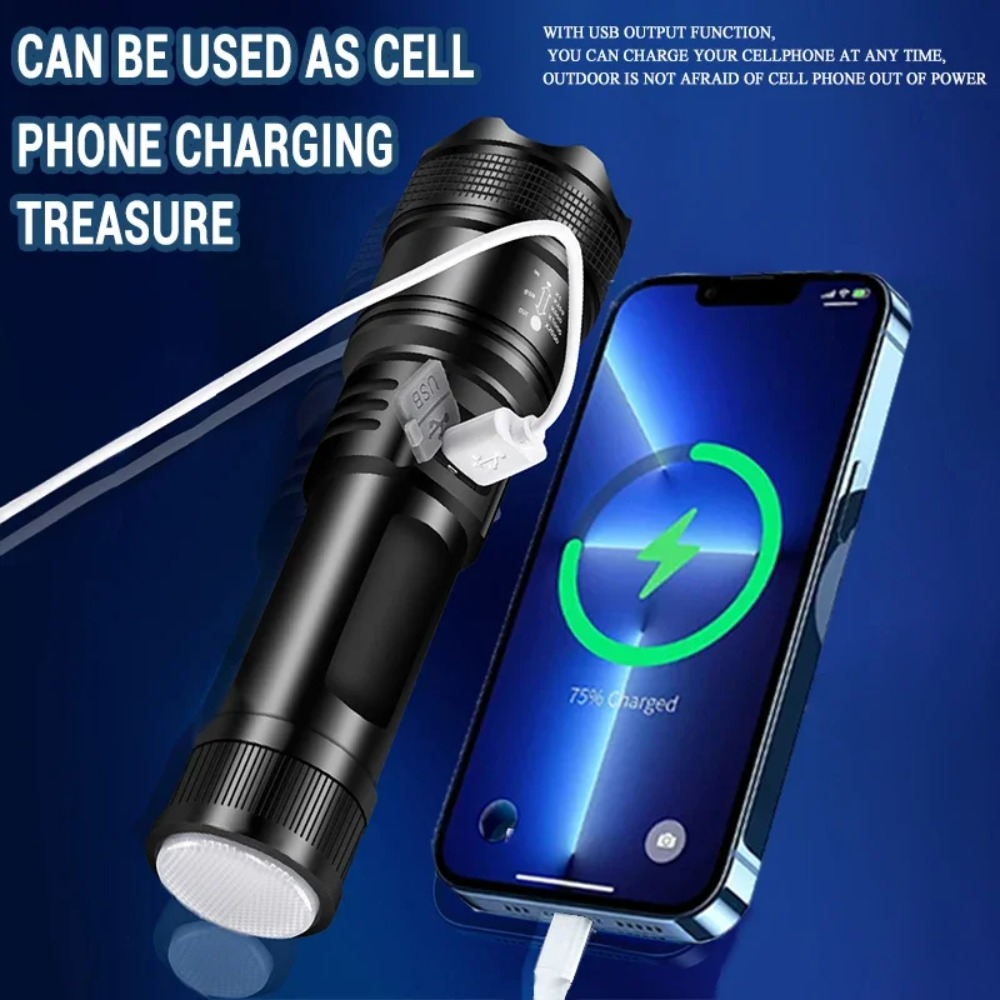 Powerful LED Flashlight USB Re - Outdoor Lighting Pole incelemesi ve fiyatı