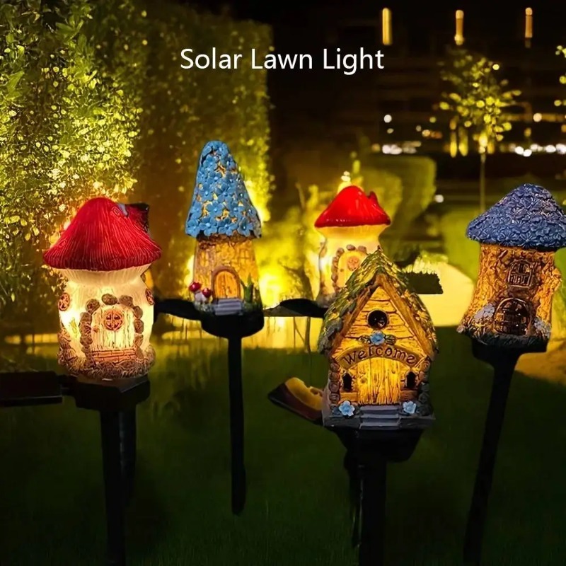 New Solar Resin Flower House L - Landscape Spike Light incelemesi ve fiyatı