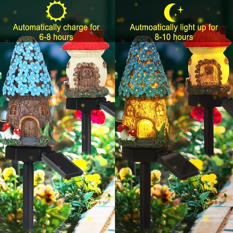 New Solar Resin Flower House L - Landscape Spike Light incelemesi ve fiyatı