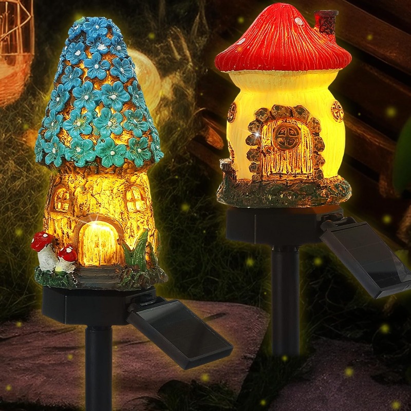 New Solar Resin Flower House L - Landscape Spike Light incelemesi ve fiyatı