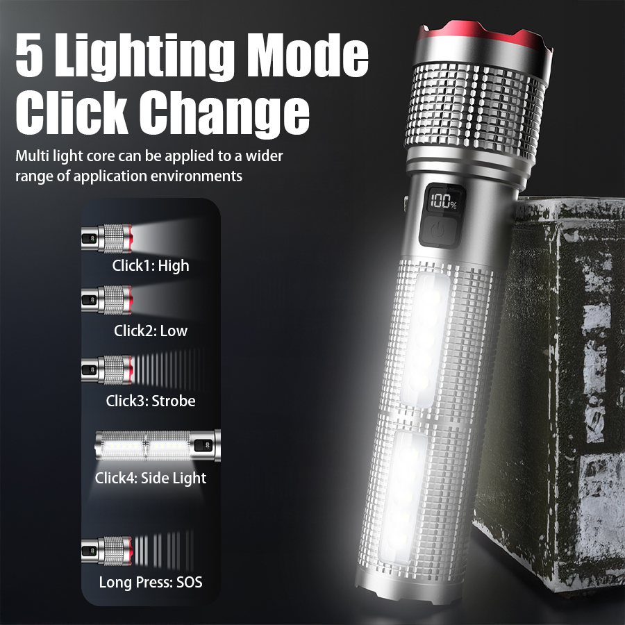5000 MAH Powerful LED Flashlig - Outdoor Lighting Permanent incelemesi ve fiyatı