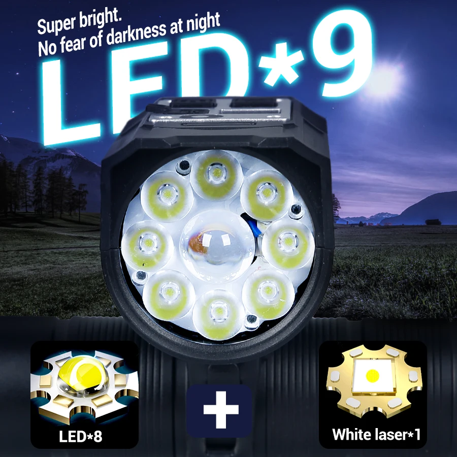 9 LED Bicycle Headlight USB Re - Outdoor Lighting Permanent incelemesi ve fiyatı