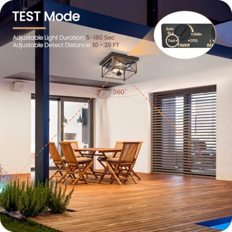 Outdoor Ceiling Light with Mot - Outdoor Lighting With Motion Sensor incelemesi ve fiyatı