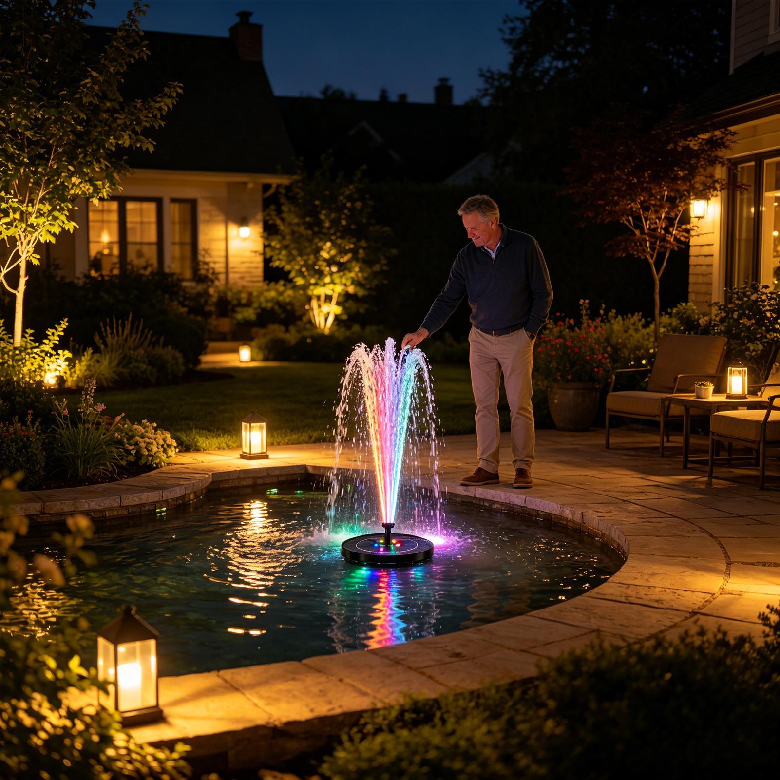 Floating Solar Bird Bath Fount - Outdoor Lighting Gazebo incelemesi ve fiyatı