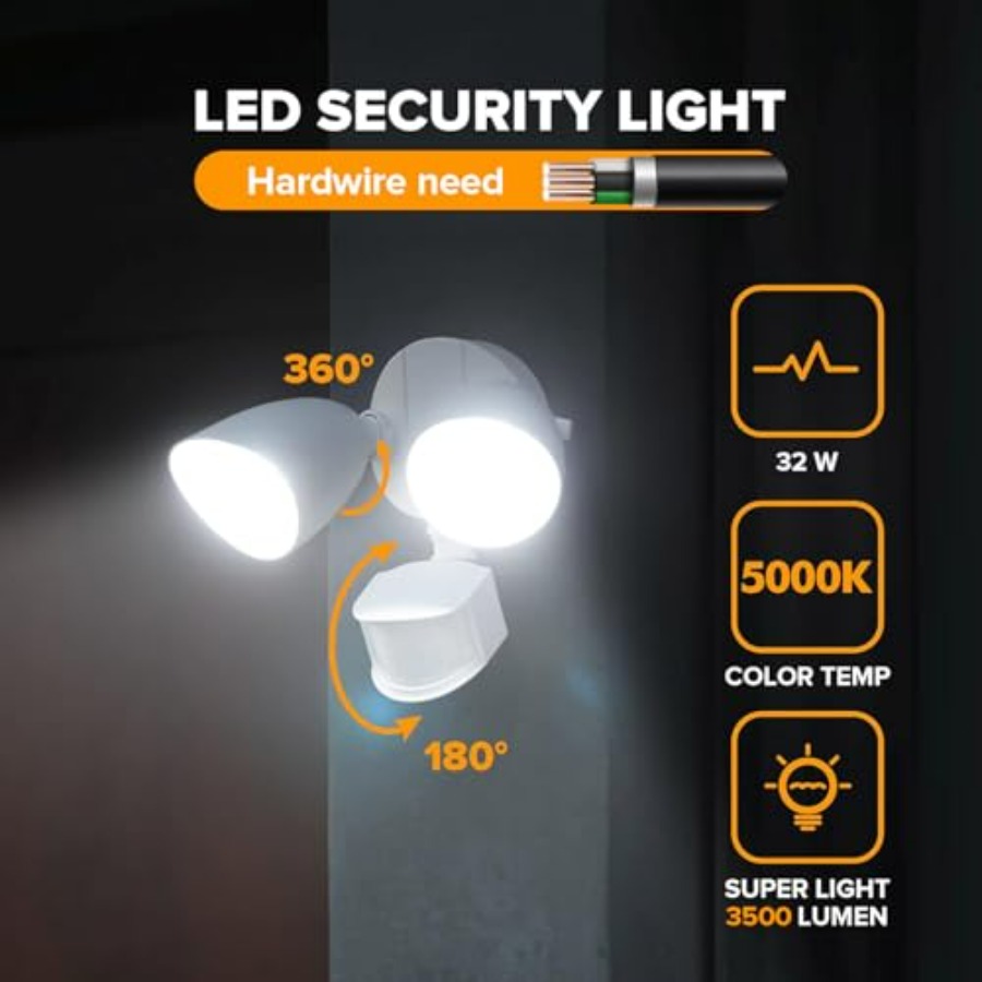 32W 3500 Lumen LED Security Li - Outdoor Lighting With Motion Sensor incelemesi ve fiyatı