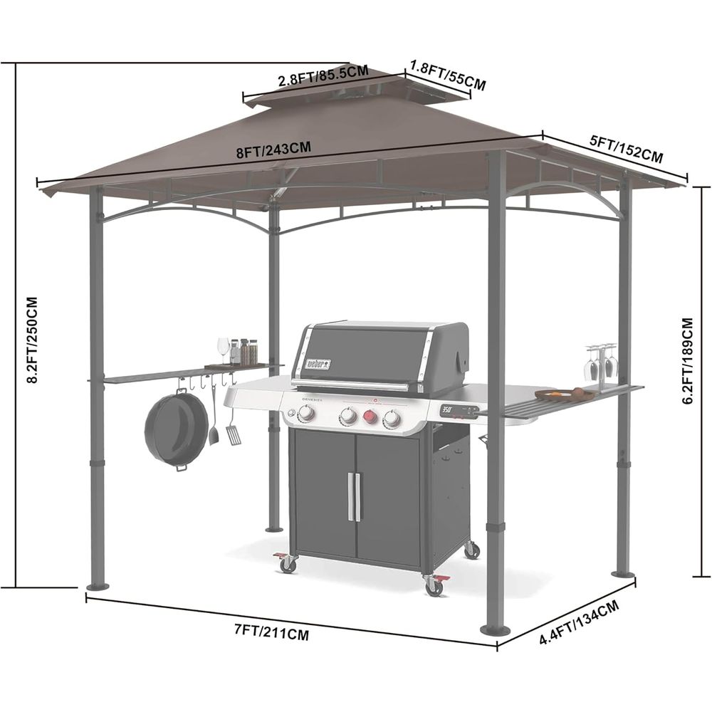 8ft x 5ft Outdoor BBQ Gazebo w - Outdoor Lighting Gazebo incelemesi ve fiyatı