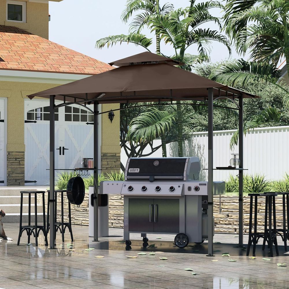 8ft x 5ft Outdoor BBQ Gazebo w - Outdoor Lighting Gazebo incelemesi ve fiyatı