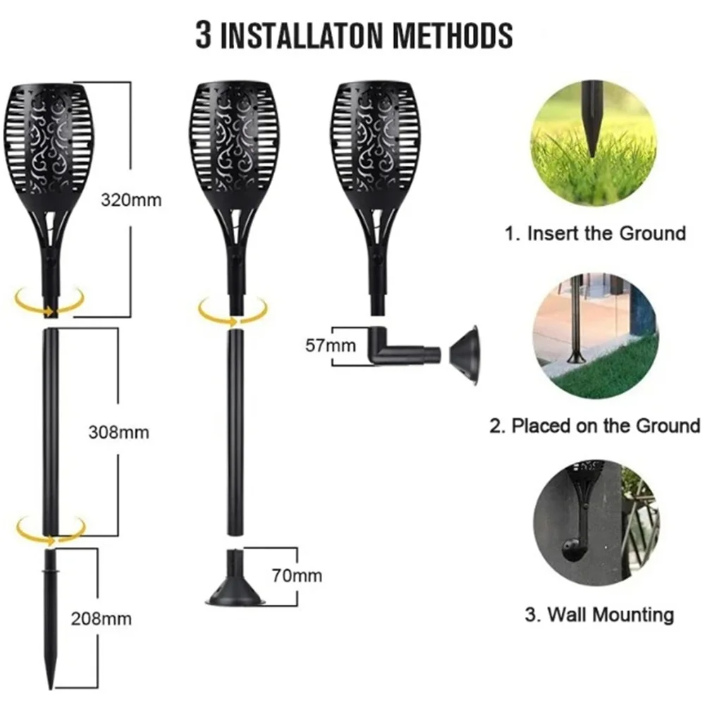Hot 51LED 96LED Solar Flame To - Fire Torch Solar incelemesi ve fiyatı