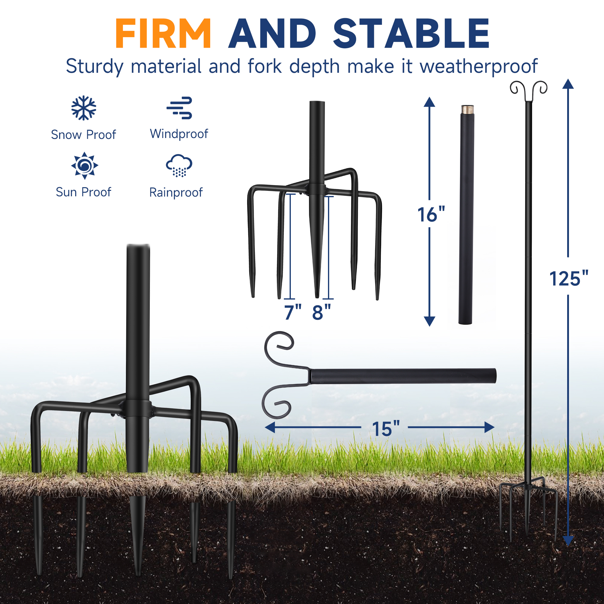 1pcs 10ft Metal Pole with Fork - Outdoor Lighting Pole incelemesi ve fiyatı