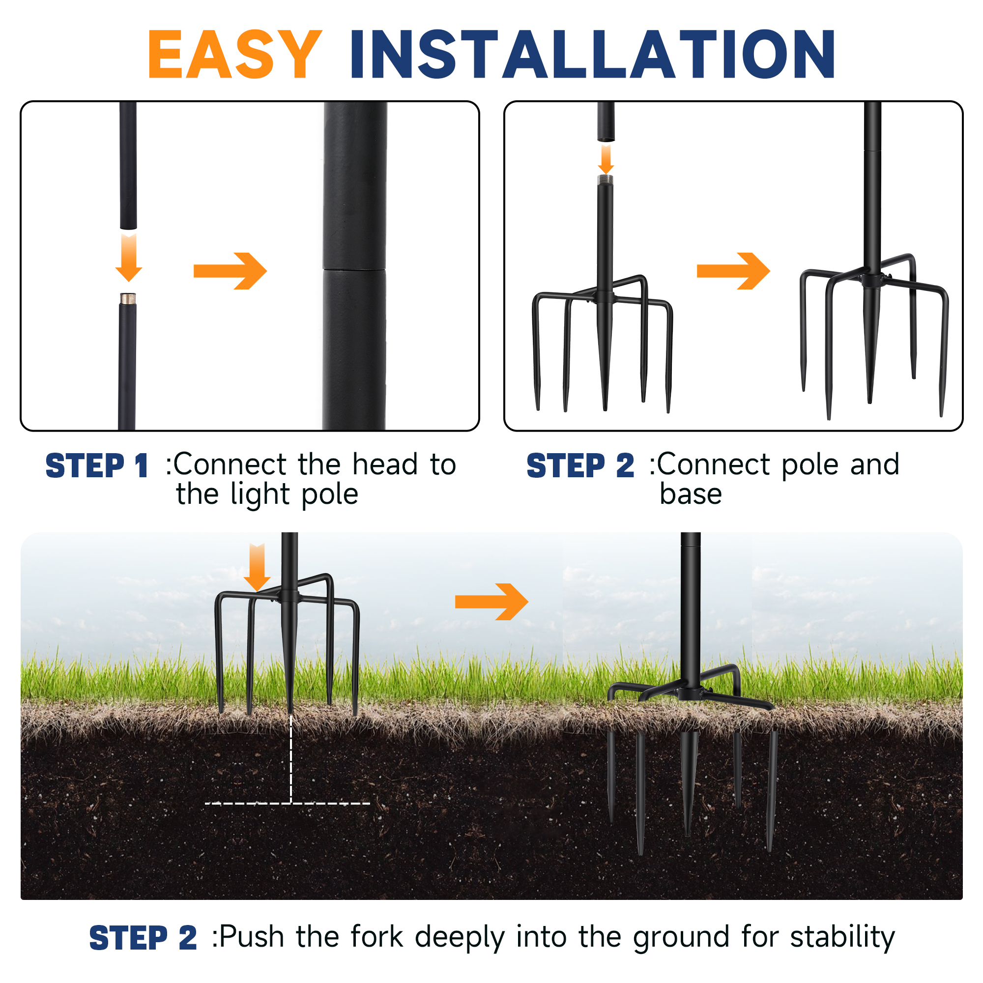 1pcs 10ft Metal Pole with Fork - Outdoor Lighting Pole incelemesi ve fiyatı