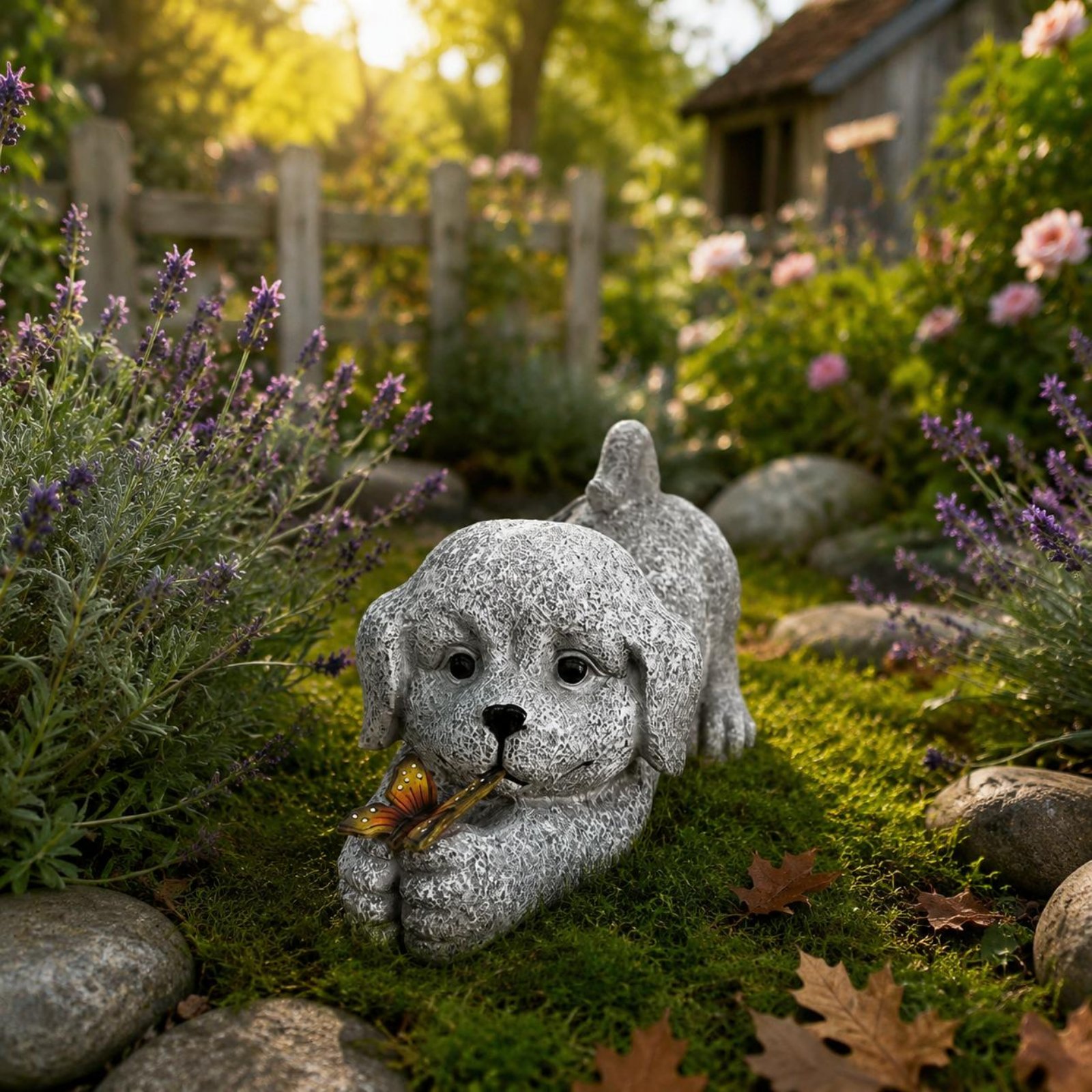 Solar Dog Statue Resin Craft S - Outdoor Lighting No Wiring incelemesi ve fiyatı
