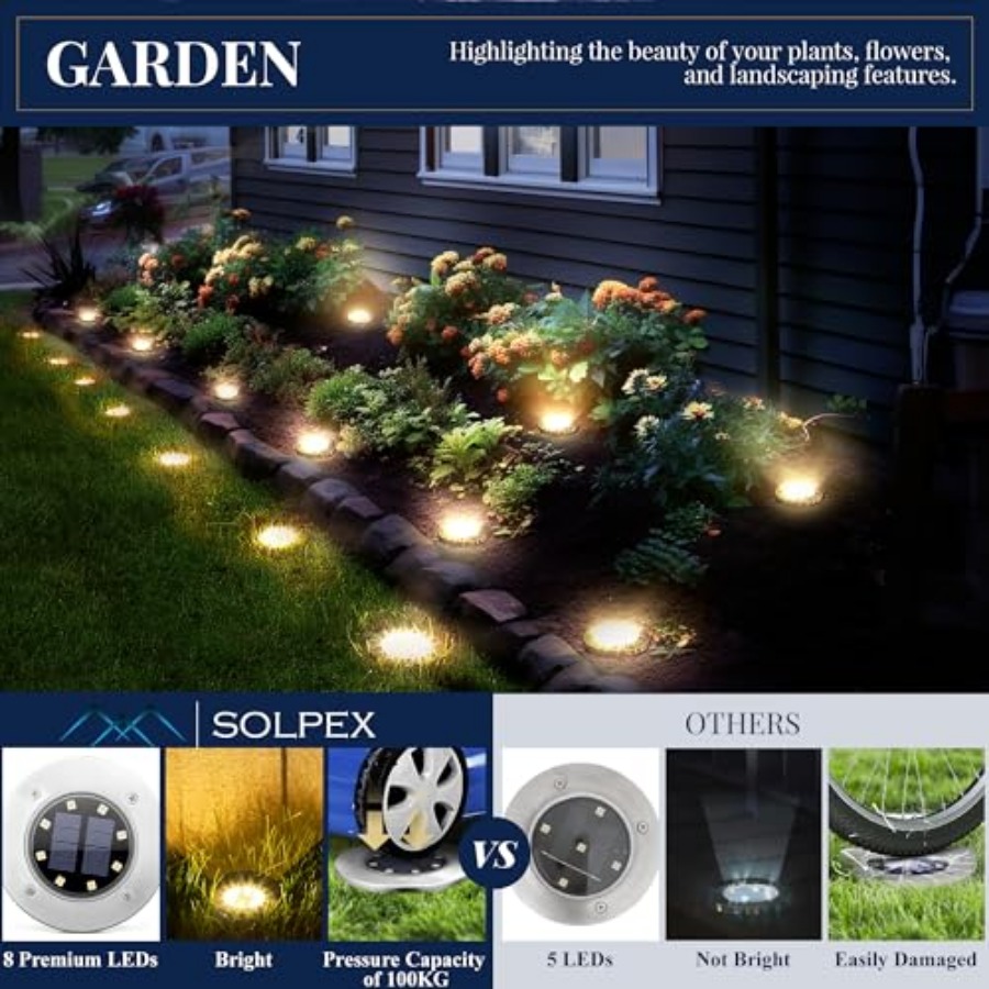 Solar Ground Lights Solar Ligh - Outdoor Lighting Patio incelemesi ve fiyatı