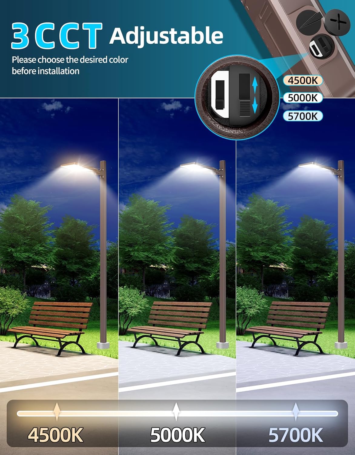 3PCS LED Parking Lot Light 350 - Outdoor Lighting Pole incelemesi ve fiyatı